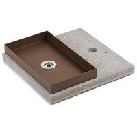 Bel-fer Base con Vaschetta per Fontane con Ghiera Piccola 40x40x5 cm in Cemento 42/BSE/6 verde o ruggine (RUGGINE)