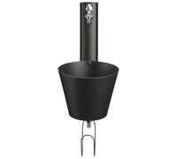 BEL FER Fontana da Giardino a Parete con Due rubinetti e Secchio Rimovibile, Completa di Porta Gomma, Modello 42/ PRS (Antracite)