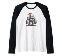 Bel Golem di Pietra con Cappello di Babbo Natale Maglia con Maniche Raglan