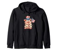 Bel Maiale USA Cerca Gli Amanti dei Vestiti patriottici Felpa con Cappuccio