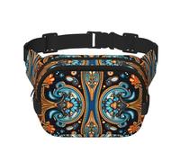 Bel modello simmetrico stampato moda Crossbody Bag, escursionismo Marsupio, doppio strato quadrato viaggio e fitness borsa a tracolla
