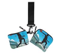 Bel portafoglio da donna con portamonete rimovibile, con tasca portamonete con cerniera, 2 pezzi, Giocatore di basket bello, 1 size, Casual