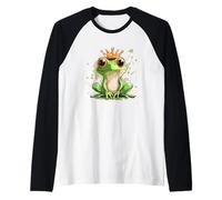 Bel principe ranocchio con corona per un affascinante tocco reale Maglia con Maniche Raglan