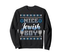 Bel Ragazzo ebreo Divertente Hanukkah Menorah Brutto Natale Felpa