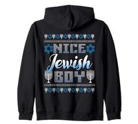 Bel Ragazzo ebreo Divertente Hanukkah Menorah Brutto Natale Felpa con Cappuccio
