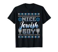 Bel Ragazzo ebreo Divertente Hanukkah Menorah Brutto Natale Maglietta