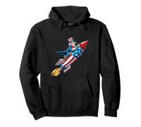 Bel Razzo Patriottico per fuochi d'artificio Adulti e Bambini Felpa con Cappuccio