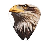 Bel set di plettri stampati con testa d'aquila, 12 pezzi, sottili, medi e spessi, adatti per chitarra, basso, chitarra elettrica e ukulele