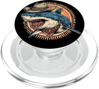 Bel squalo rodeo per gli amanti del western e degli squali PopSockets PopGrip per MagSafe