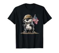 Bel Tasso Patriottico con Casco USA per Gli Amanti del Campo di Battaglia Maglietta