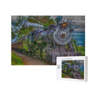Bel treno a vapore,Puzzle in legno da 300 pezzi per famiglie, per adulti e adolescenti, decorazioni per la casa