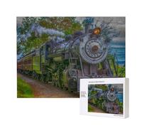 Bel treno a vapore,Puzzle in legno da 500 pezzi, gioco di famiglia, puzzle per adulti e adolescenti, decorazioni per la casa