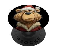 Bel viso di orso natalizio per ragazzi e ragazze PopSockets PopGrip Adesivo