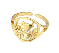 Belachick Classico Anello Anelli Gioielli Donna Uomo Anelli Di Apertura A Forma Di Uccelli A Ramo Cavo Per Le Donne Individualmente Creativo Anello Regolabile In Oro Ridimensionabile