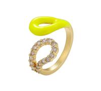 Belachick Classico Anello Anelli Gioielli Donna Uomo Neon Smalto Anello Di Apertura Anello Per Le Donne Anello Di Cristallo Donne Partito Orogiallo