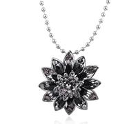 Belachick Retro Collana Uomo Donna Gioielli Ciondolo Pendente Necklace Collana Con Ciondolo In Cristallo Dalia Nera, Da Collana Per Fan Del Cinema, Colore Souvenir