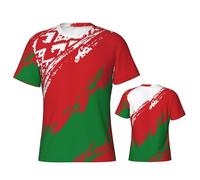 Belarus Flag Color Full 3D Print Magliette Basic Uomo Casual T-Shirt Uomo Girocollo Tshirt per Relax, Quotidiano, Allenamento, S-3Xl M