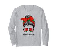 Belarusian Girl Belarusian Heritage Belarus Flag Maglia a Manica