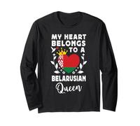 Belarusian Queen Belarusian Wife Girlfriend Belarus Flag Maglia a Manica