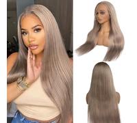 Belaved Parrucche bionde cenere capelli umani 13x6 pizzo anteriore per le donne parrucca frontale in pizzo HD dritto da 66 pollici biondo grigio più pieno e più spesso senza colla brasiliano vergine
