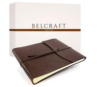Belcraft Tivoli Album Fotografico Panoramico in Pelle Riciclata, Orizzontale, Realizzato a Mano da Artigiani Toscani (25x32 cm) Marrone
