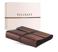 Belcraft Vietri Album Fotografico in Pelle Riciclata con Pagine Nere, Album Portafoto, Scrapbook, Realizzato a Mano da Artigiani Toscani, Include Scatola Regalo, A4 (23x30 cm) Marrone