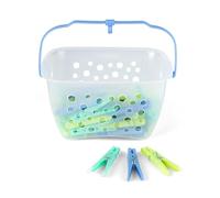 Beldray 48 Mollette & Cestello - Mollette a Presa Salda, Realizzate con il 65% di Plastica Riciclata, Cestello Portaoggetti con Fori di Scarico per la Pioggia, Gancio per Stendibiancheria