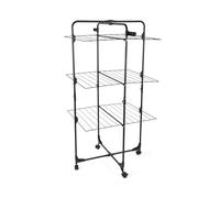Beldray Airer a torre da 30 metri - 3 capi di cavalli, risparmio di spazio, Foldable Maiden, 10 fori appendiabiti, facile da gestire con ruote di bloccaggio, carico massimo 15 kg, per famiglie, gancio