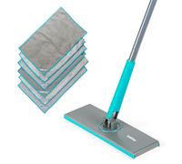 Beldray Anti-Bac Mop per Pavimenti Clip-to-Grip - Testa del Mop Grande, Piastrelle/Pavimento/Specchi, Manico con Rilascio a Pressione, Testa a 360°, 6 Panni, Pulizia/Sfregatura/Spolvero