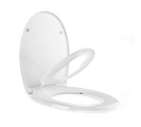 Beldray Anti-Bac Sedile WC Famiglia - Sedile WC Rimovibile per Bambini in Plastica, Chiusura Morbida con Coperchio Grande, Facile da Pulire, 44,5 x 37 cm, Trattato Antibatterico, Bianco