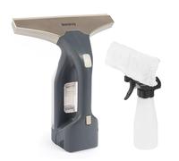 Beldray Cordless Window Vacuum Plus - Vac portatile & Rechargeable for Streak Free Windows, Mirrors & Glass Cleaning, 100 ml Removable Water Tank, Includes Spray Bottle & Wipe Pad, Titanium, BEL01985