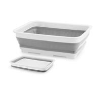 Beldray LA030191GRY vaschetta rettangolare pieghevole per il lavaggio della cucina, vassoio per ripostiglio compatto, roulotte/campeggio, Easy Store, Grigio