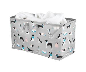 Beldray LA032142DFEU7 panier à linge pliable - imprimé chien, avec poignées de transport, capacité de 40 l, pour transporter le linge/linge, panier à linge, Bac à linge compact, 55 x 26 x 28,5 cm