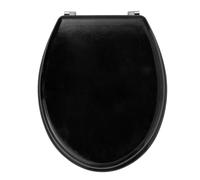 Beldray LA032355BLKFEU7 - Sedile WC ovale con coperchio, si adatta alla maggior parte dei servizi igienici, cerniere in acciaio inox resistenti, facile e veloce da montare, facile da pulire, elegante