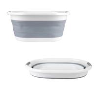 Beldray LA034816 Cestello Pieghevole Ovale con Manici in Plastica Durevoli, 37 Litri, Grigio, Leggero, Soluzione Salvaspazio, Bacinella Pieghevole per il Bucato, Adatto per la casa e il campeggio