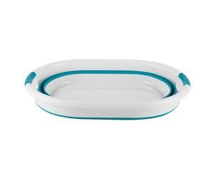 Beldray LA034816TQ Cestello pieghevole ovale - con manici in plastica durevoli, capacità 37L, Turchese, leggero, soluzione salvaspazio, cesto portabiancheria, bacinella pieghevole per il bucato
