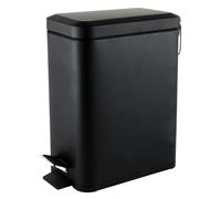 Beldray LA041173BLKFEU7 Bathroom Pedal Bin - Bidone rettangolare con chiusura morbida Rubbish Rubbish Bin, Kitche/Camera da letto/Office, Secchio Interno Rimovabile Capacità 5 L, Design Sottile,