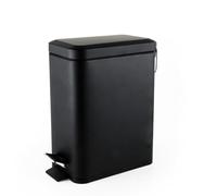 Beldray LA041173BLKFEU7 Pattumiera a pedale per bagno, rettangolare, con coperchio a chiusura rallentata, rifiuti per cucina/camera da letto/ufficio, capacità 5 l, secchio interno rimovibile, design