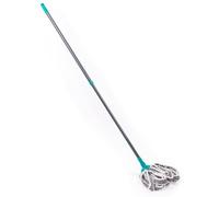 Beldray LA049179UFEUB Mop in tessuto antibatterico con manico telescopico e testa di ricambio, Trattamento con protezione antibatterica, Manico allungabile fino a 128 cm, Ultra assorbente, mocio