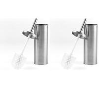 Beldray LA059451SSFEU7 Spazzola e Supporto Per WC - Spazzola Per La Pulizia Della Ciotola Della Toilette, Setole Rigide, Supporto Igienico In Acciaio Inox Con Coperchio, Sottile, Facile Conservazione