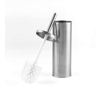 Beldray LA059451SSFEU7 Spazzola e Supporto Per WC - Spazzola Per La Pulizia Della Ciotola Della Toilette, Setole Rigide, Supporto Igienico In Acciaio Inox Con Coperchio, Sottile, Facile Conservazione
