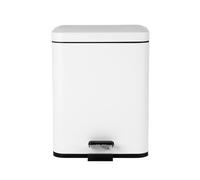 Beldray Pattumiera a doppio scomparto, pattumiera rettangolare, 5 litri, secchio interno rimovibile, pedale, grande pattumiera per ufficio, bagno, camera da letto, bianco, LA035235WHTFEU7