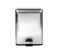 Beldray Pattumiera a doppio scomparto, pattumiera rettangolare da 5 litri, secchio interno rimovibile, pedale, pattumiera per ufficio, bagno, camera da letto, in acciaio inox, LA035235SSFEU7