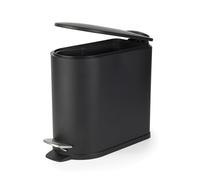 Beldray Pattumiera a pedale per bagno, 5 litri, coperchio con chiusura ammortizzata, pattumiera sanitaria a forma di D, per camera da letto, ufficio, cucina, finitura verniciata a polvere, salvaspazio