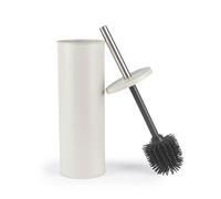 Beldray Spazzolino per WC & Supporto - Trattato AntiBac, Setole in Silicone Antigraffio, Design Discreto a Coperchio Chiuso, Manico Lungo, Testa Igienica Facilmente Pulibile, Metallo