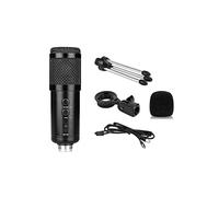Belear BL-CLV - Kit microfono a condensatore USB professionale in metallo pesante, con treppiede e connettore mobile, pulsante Echo/Volume/mute, ideale per trasmissione, registrazione, YouTube, giochi