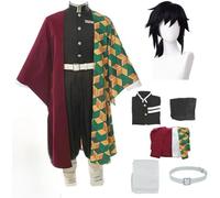 BELEB Costume Cosplay Anime per Tomioka Giyuu Vestito Festa di Halloween Kimono Uniforme con Parrucca (Tomioka Giyuu,XL)