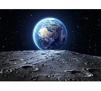 BELECO 1.5x1m Sfondo in tessuto per lo spazio esterno, sfondo per l'universo, superficie terrestre, lunare, arredato dalla NASA, sfondo fotografico per decorazioni per feste di compleanno
