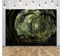 BELECO 2.1x1.5m Sfondo sentiero foresta spettrale bosco infestato ingresso grotta magica decorazioni festa Halloween banner shooting foto adulti bambini accessori studio