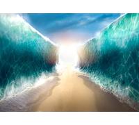 BELECO 2.1x1.5m Tessuto Mosè che separa il Mar Rosso Fondale fotografico Ebrei Decorazioni per feste Banner Sfondo pasqua ebraica JHS Dio Benedetto Chiesa Religione Puntelli per foto